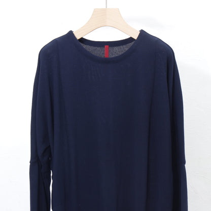 12G cotton skin knit pullover / navy