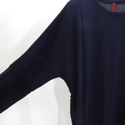 12G cotton skin knit pullover / navy