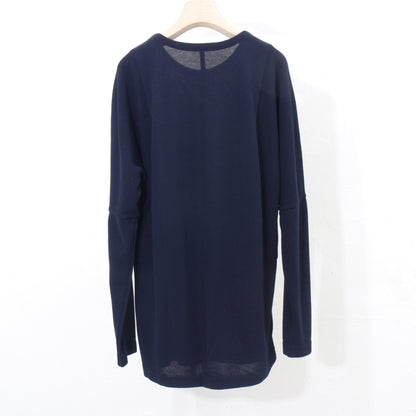 12G cotton skin knit pullover / navy