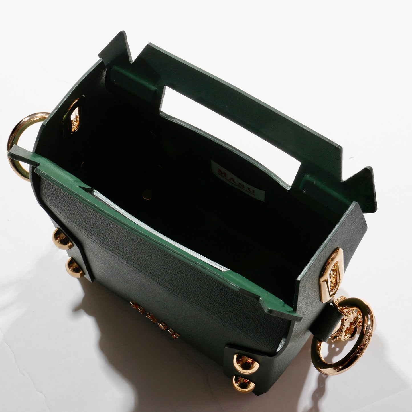 LEATHER CAKE BAG / moss green