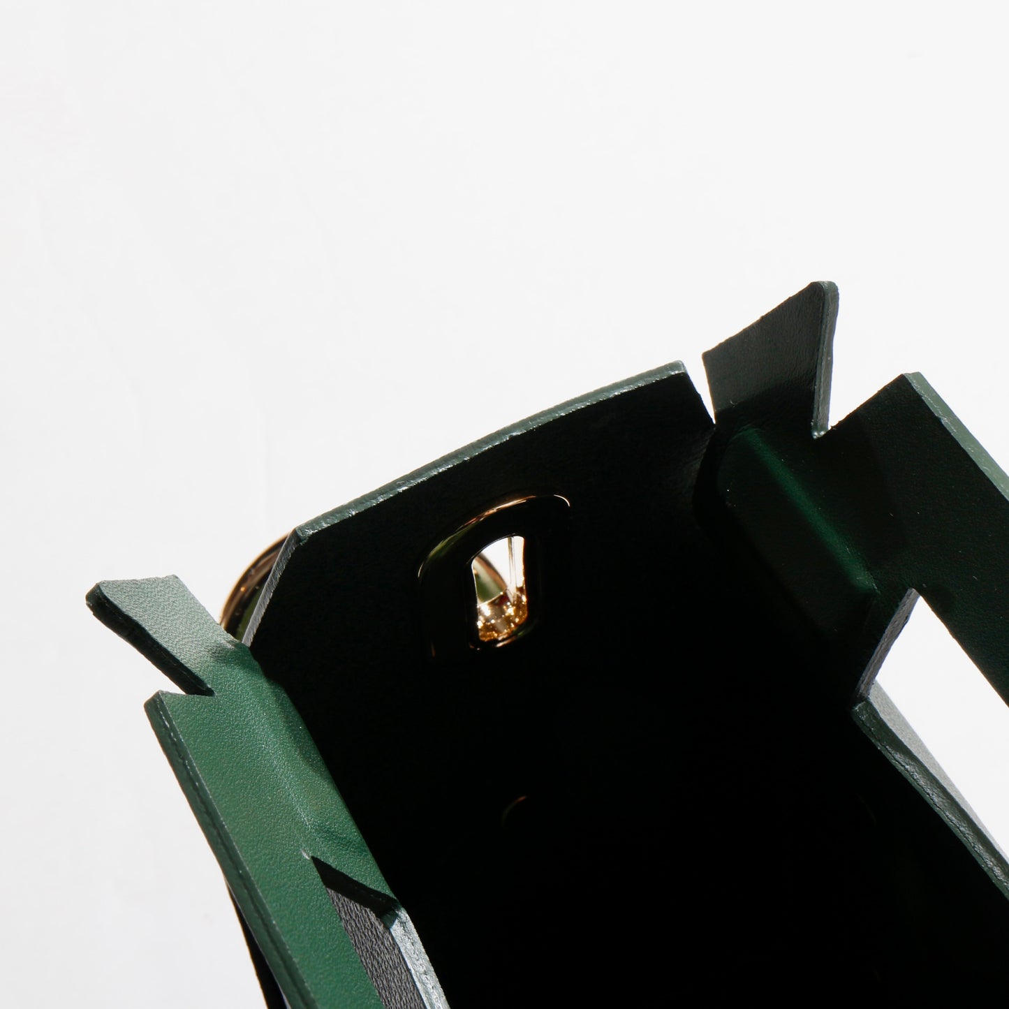 LEATHER CAKE BAG / moss green