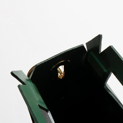 LEATHER CAKE BAG / moss green