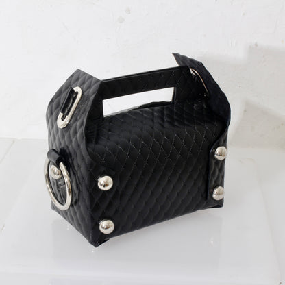 LEATHER CAKE BAG / black