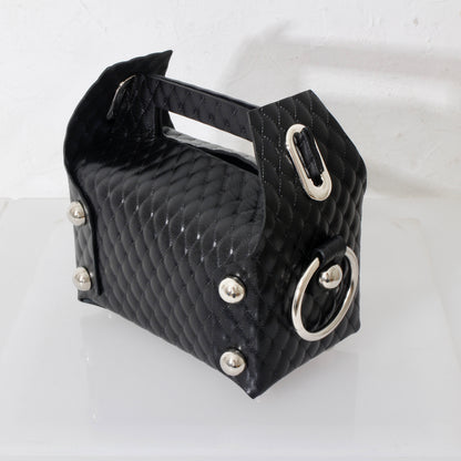 LEATHER CAKE BAG / black