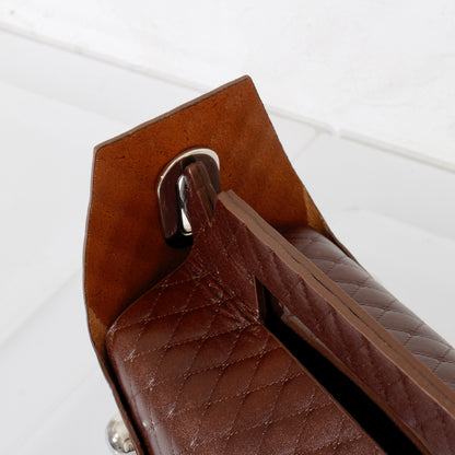 LEATHER CAKE BAG / brown