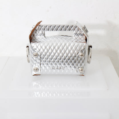 LEATHER CAKE BAG / silver