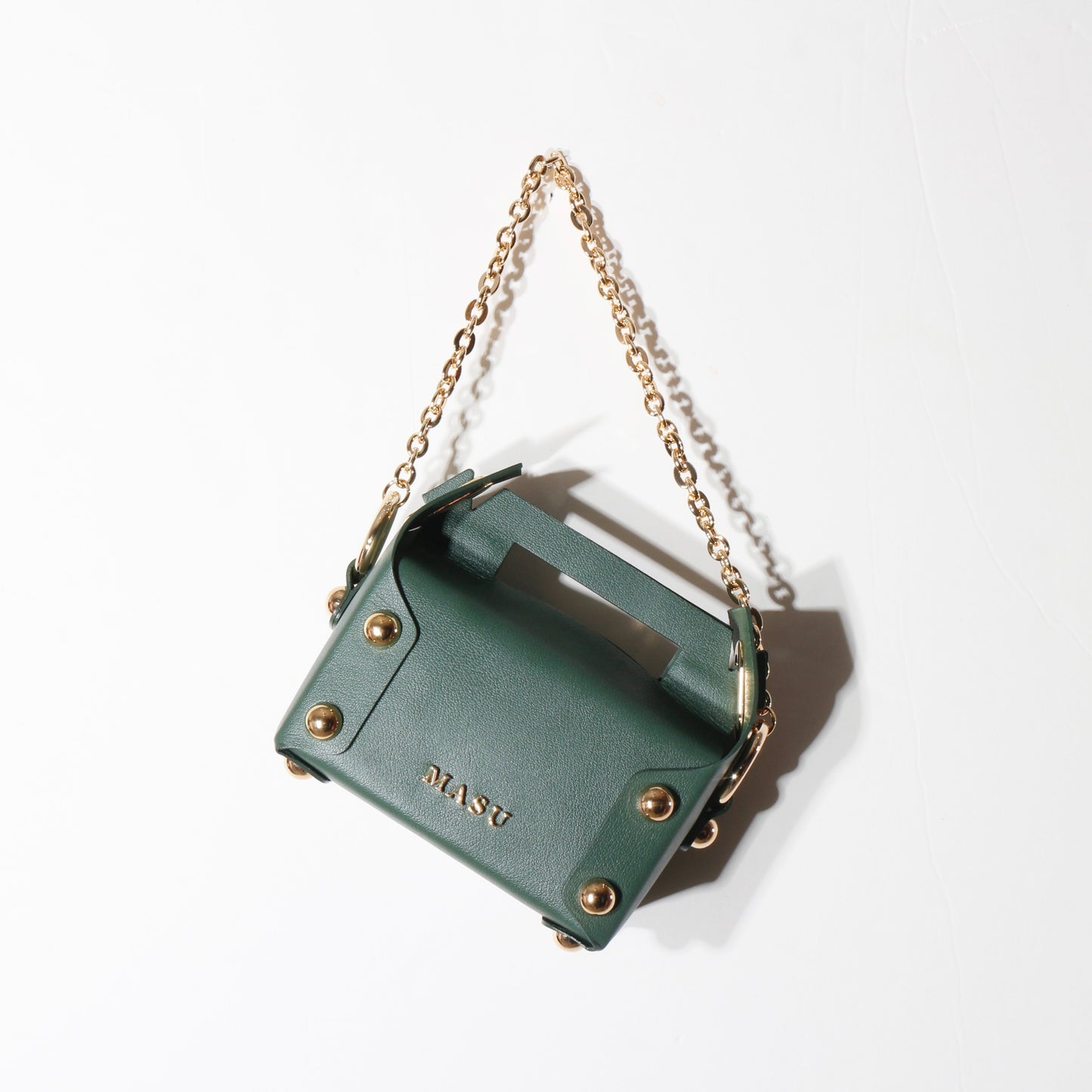 LEATHER CAKE BAG / moss green