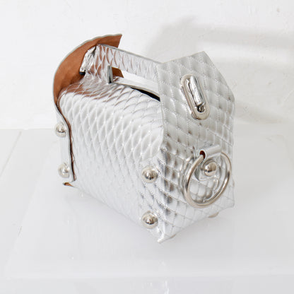 LEATHER CAKE BAG / silver