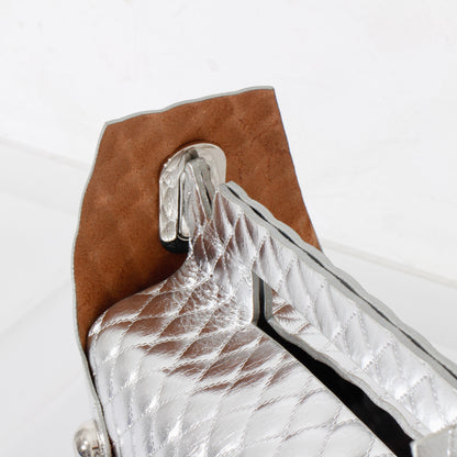 LEATHER CAKE BAG / silver