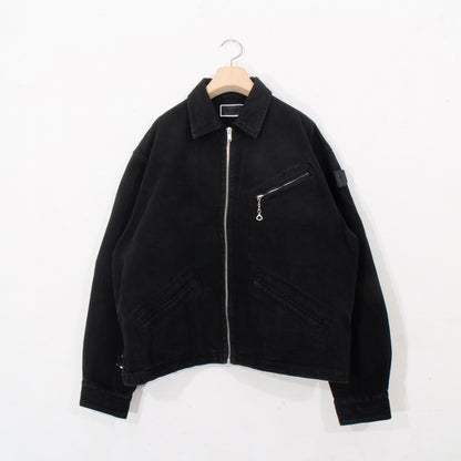 ZIP DENIM WORK JACKET / black