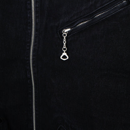 ZIP DENIM WORK JACKET / black