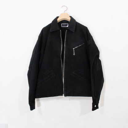 ZIP DENIM WORK JACKET / black