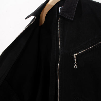 ZIP DENIM WORK JACKET / black