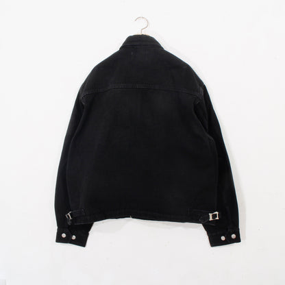 ZIP DENIM WORK JACKET / black