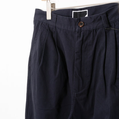 TWILL PLEATED PANTS　/ navy
