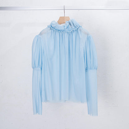 natsumi osawa/Tulle shibori tops #blue