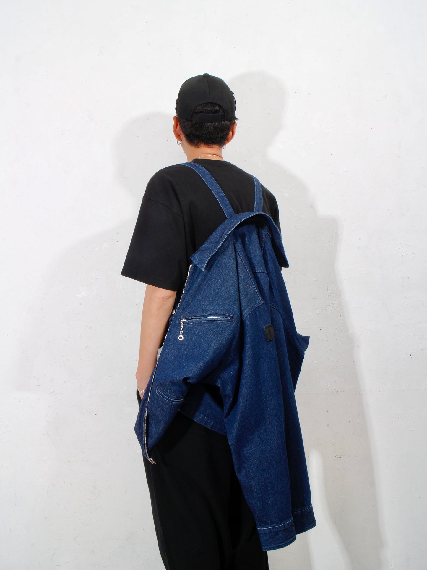ZIP DENIM WORK JACKET / navy