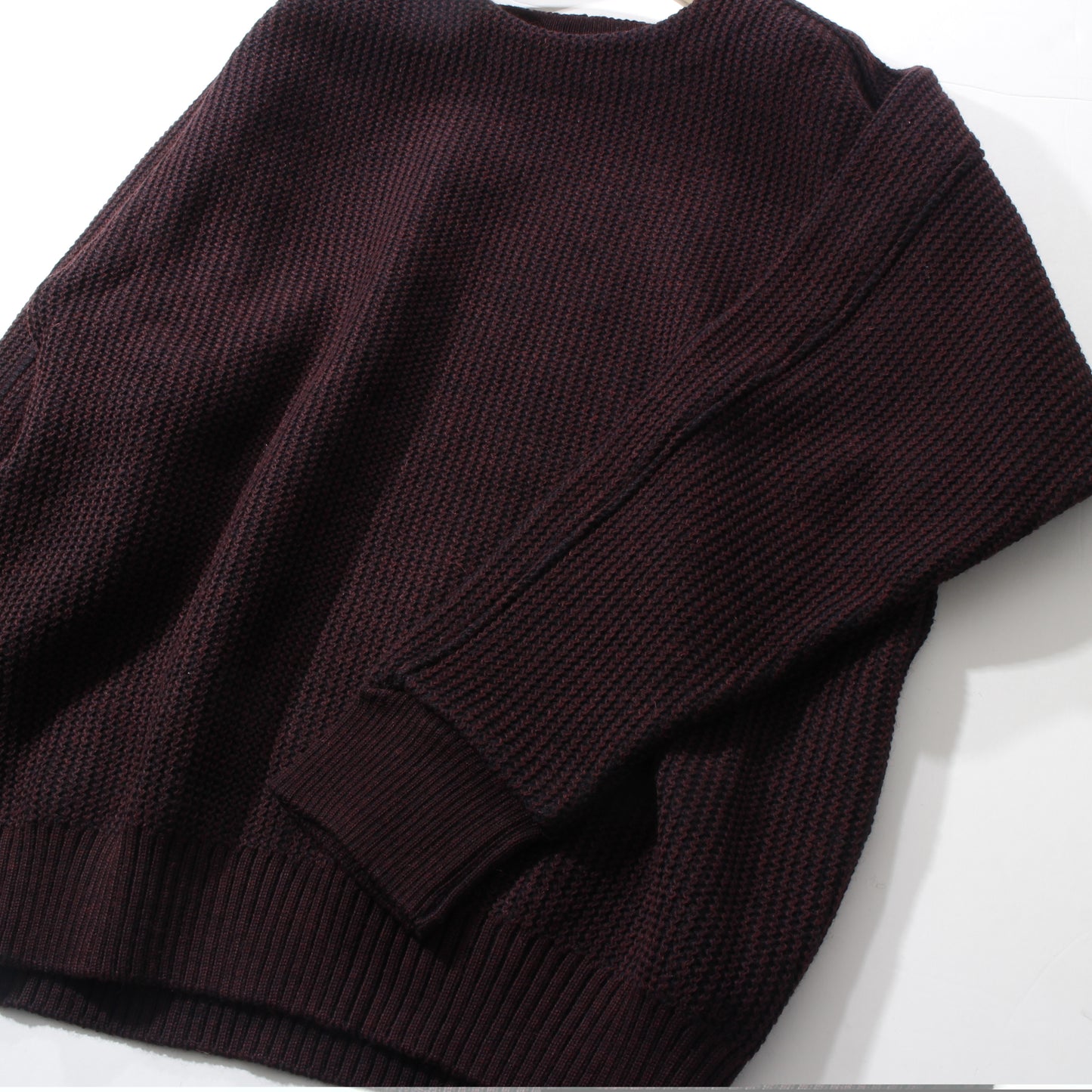 Plating WoolCotton Wide sweater / bordeaux