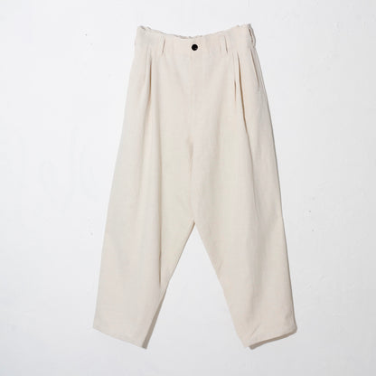 Natural Dyed 2tuck Trouser/  off white