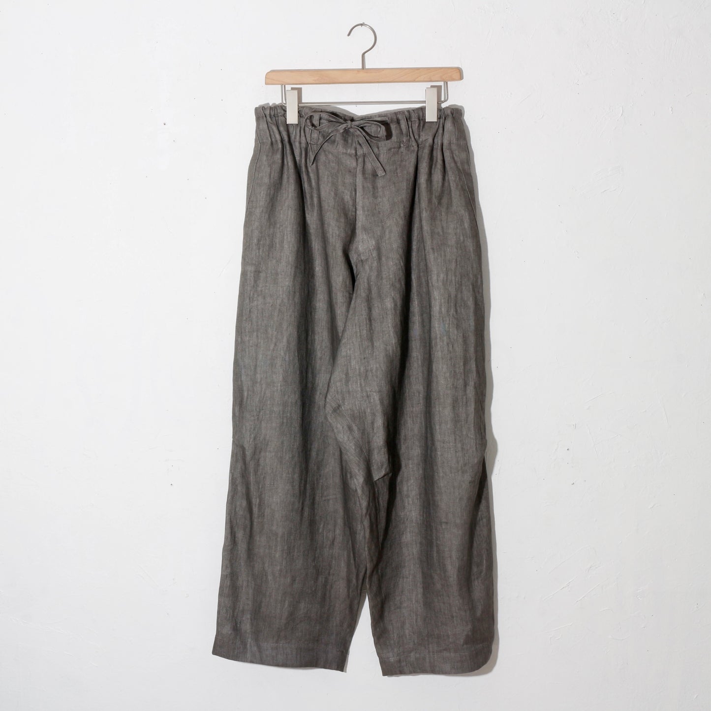 Sumi-Dyed Linen Wide Pnats / sumi-gray