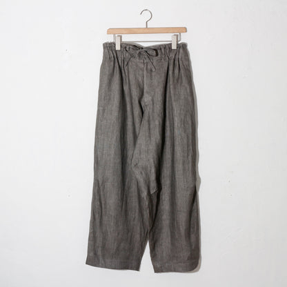 Sumi-Dyed Linen Wide Pnats / sumi-gray