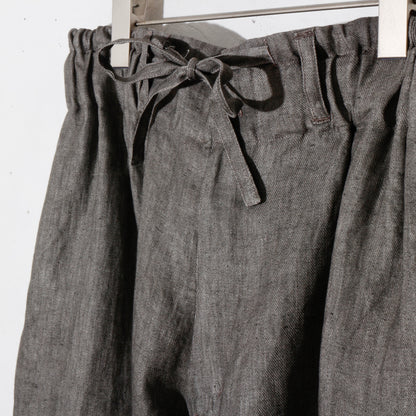 Sumi-Dyed Linen Wide Pnats / sumi-gray