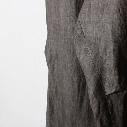 Sumi-Dyed Linen Wide Pnats / sumi-gray