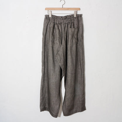 Sumi-Dyed Linen Wide Pnats / sumi-gray