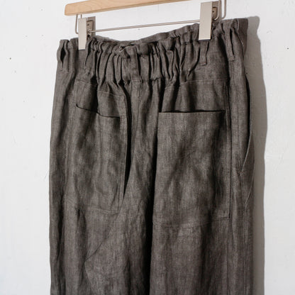 Sumi-Dyed Linen Wide Pnats / sumi-gray