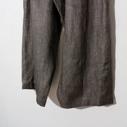 Sumi-Dyed Linen Wide Pnats / sumi-gray