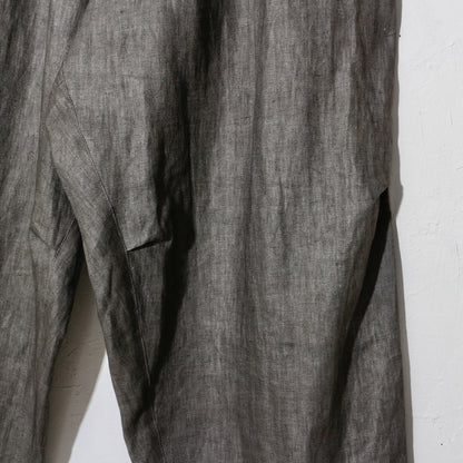 Sumi-Dyed Linen Wide Pnats / sumi-gray