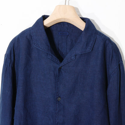 大麻開襟シャツ / 草木濃染め/藍