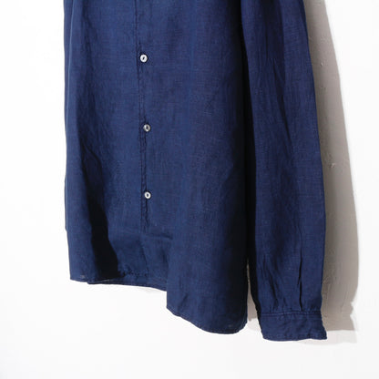 大麻開襟シャツ / 草木濃染め/藍
