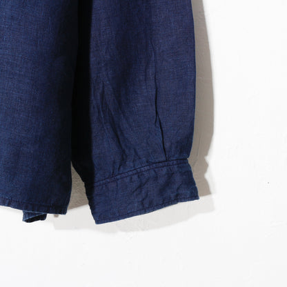 大麻開襟シャツ / 草木濃染め/藍