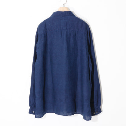 大麻開襟シャツ / 草木濃染め/藍