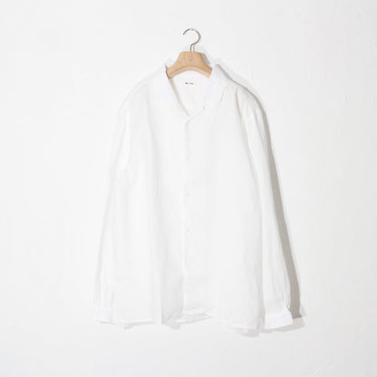 大麻開襟シャツ / 白