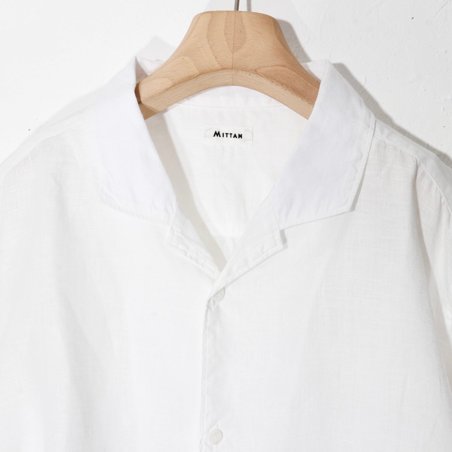 大麻開襟シャツ / 白