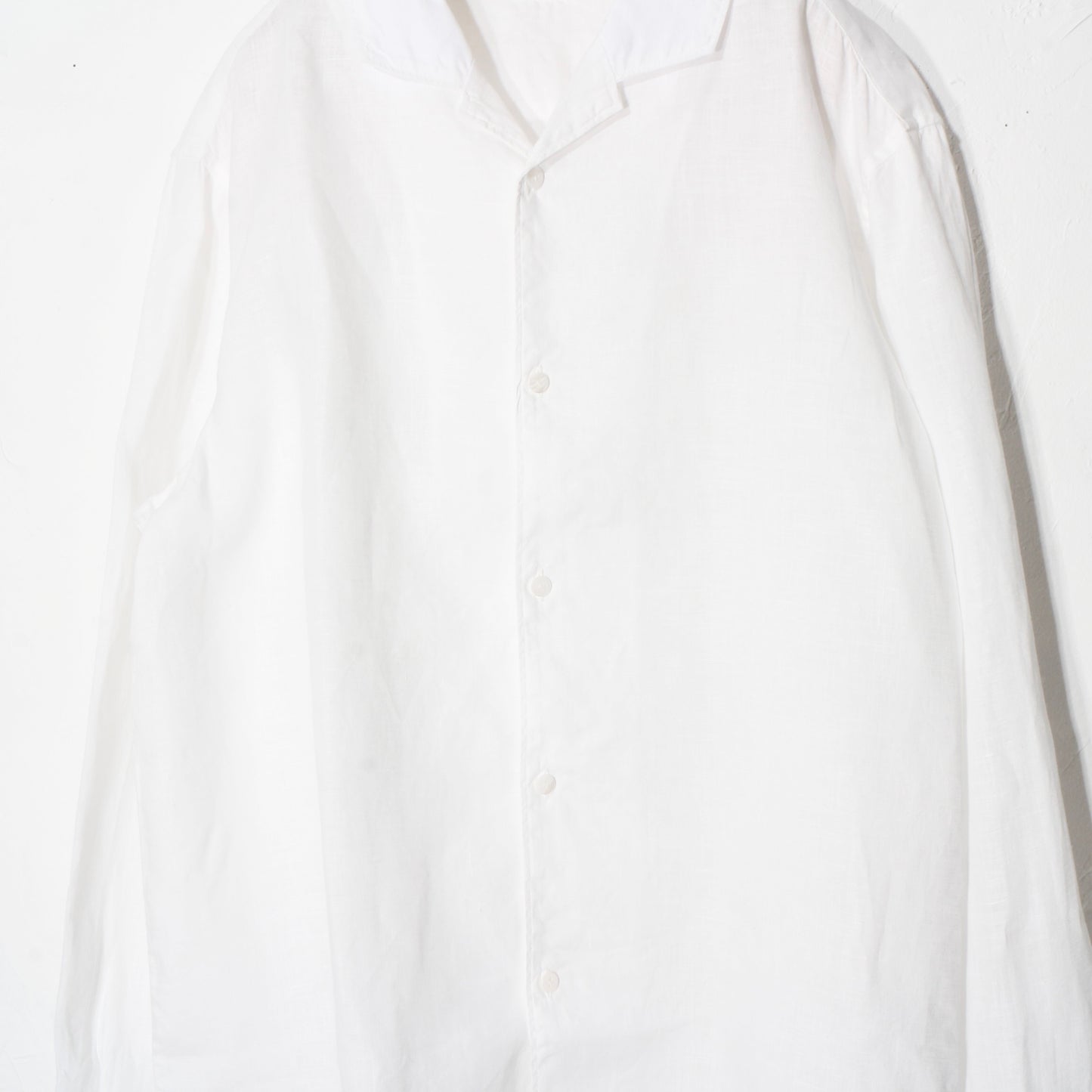 大麻開襟シャツ / 白