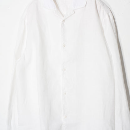 大麻開襟シャツ / 白