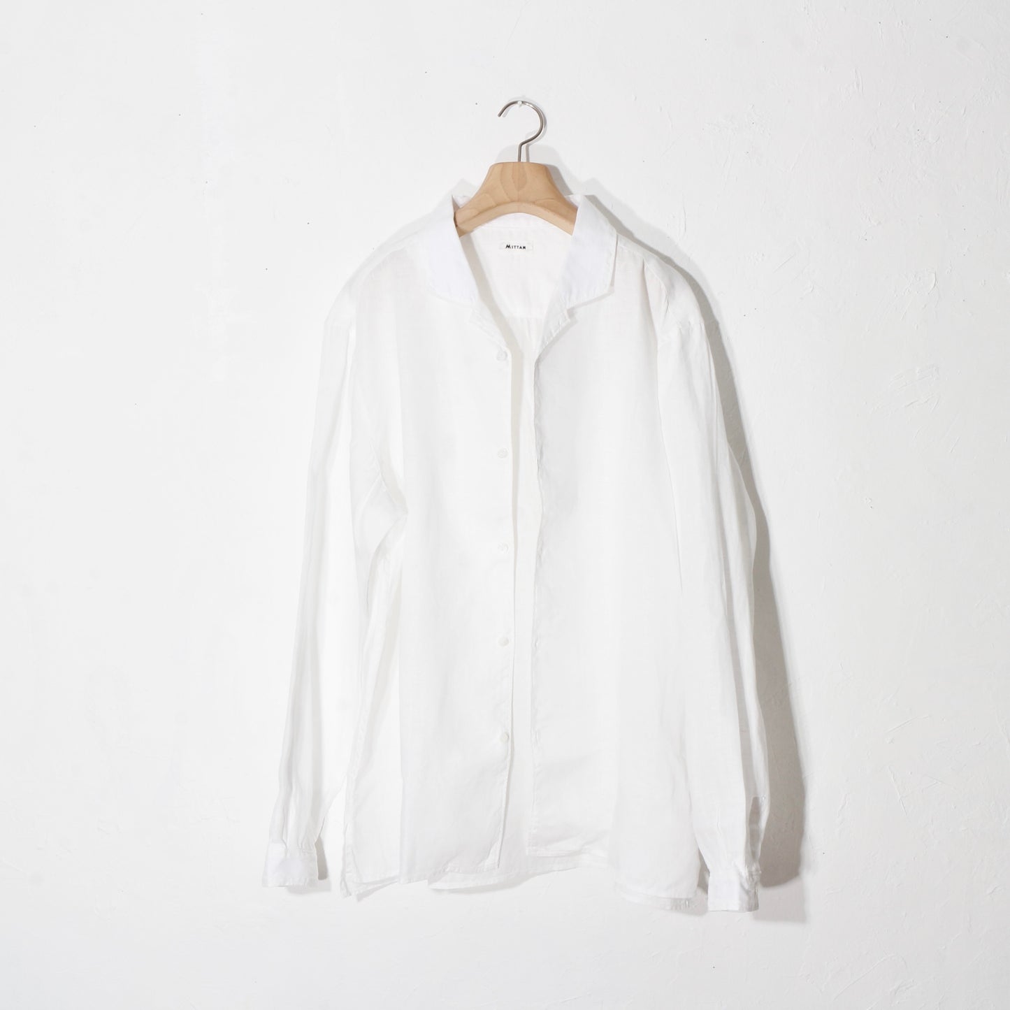 大麻開襟シャツ / 白