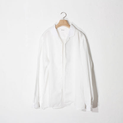 大麻開襟シャツ / 白