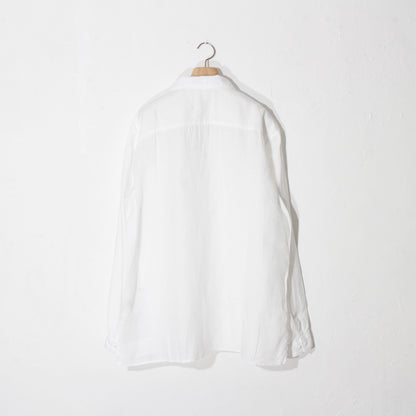 大麻開襟シャツ / 白