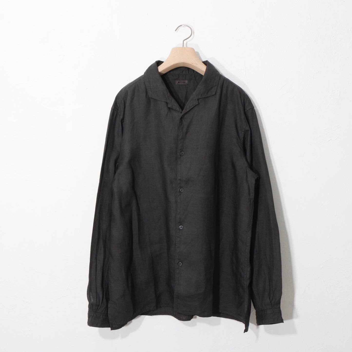 大麻開襟シャツ / 草木濃染め/ 柿渋×墨