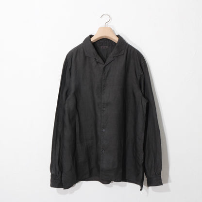 大麻開襟シャツ / 草木濃染め/ 柿渋×墨
