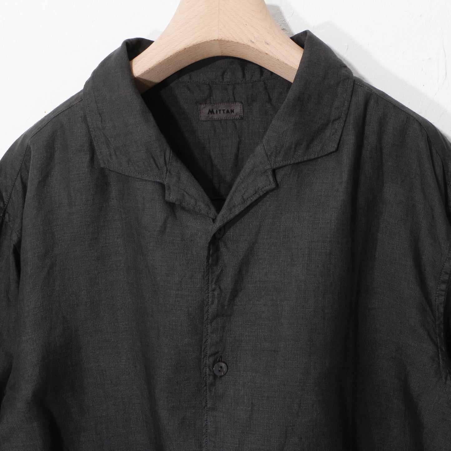 大麻開襟シャツ / 草木濃染め/ 柿渋×墨