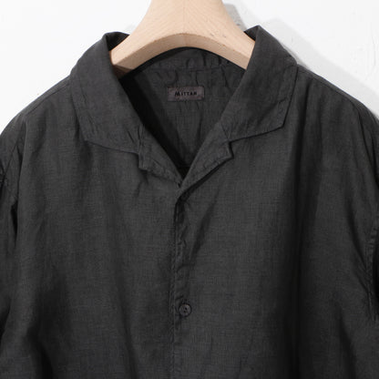 大麻開襟シャツ / 草木濃染め/ 柿渋×墨