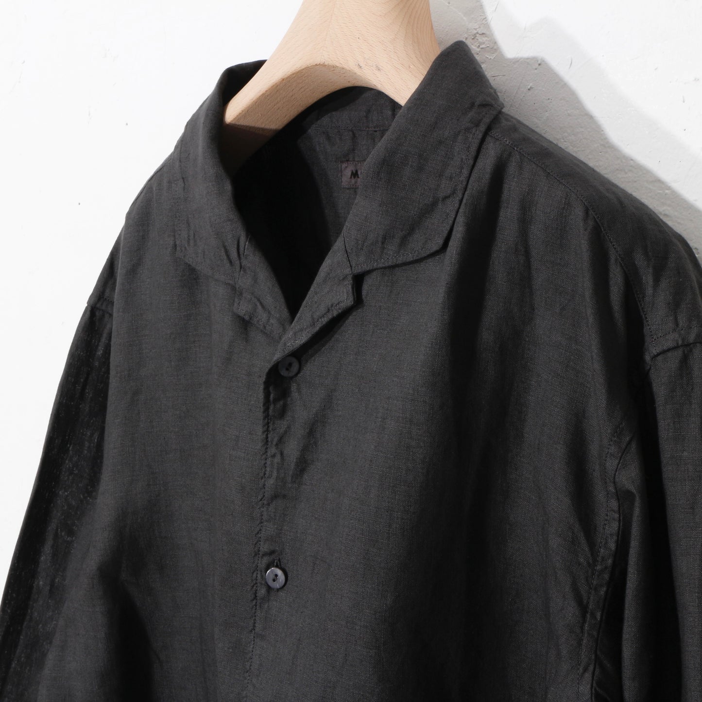 大麻開襟シャツ / 草木濃染め/ 柿渋×墨