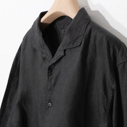 大麻開襟シャツ / 草木濃染め/ 柿渋×墨