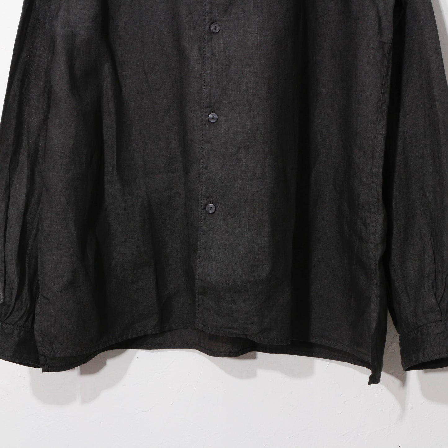 大麻開襟シャツ / 草木濃染め/ 柿渋×墨