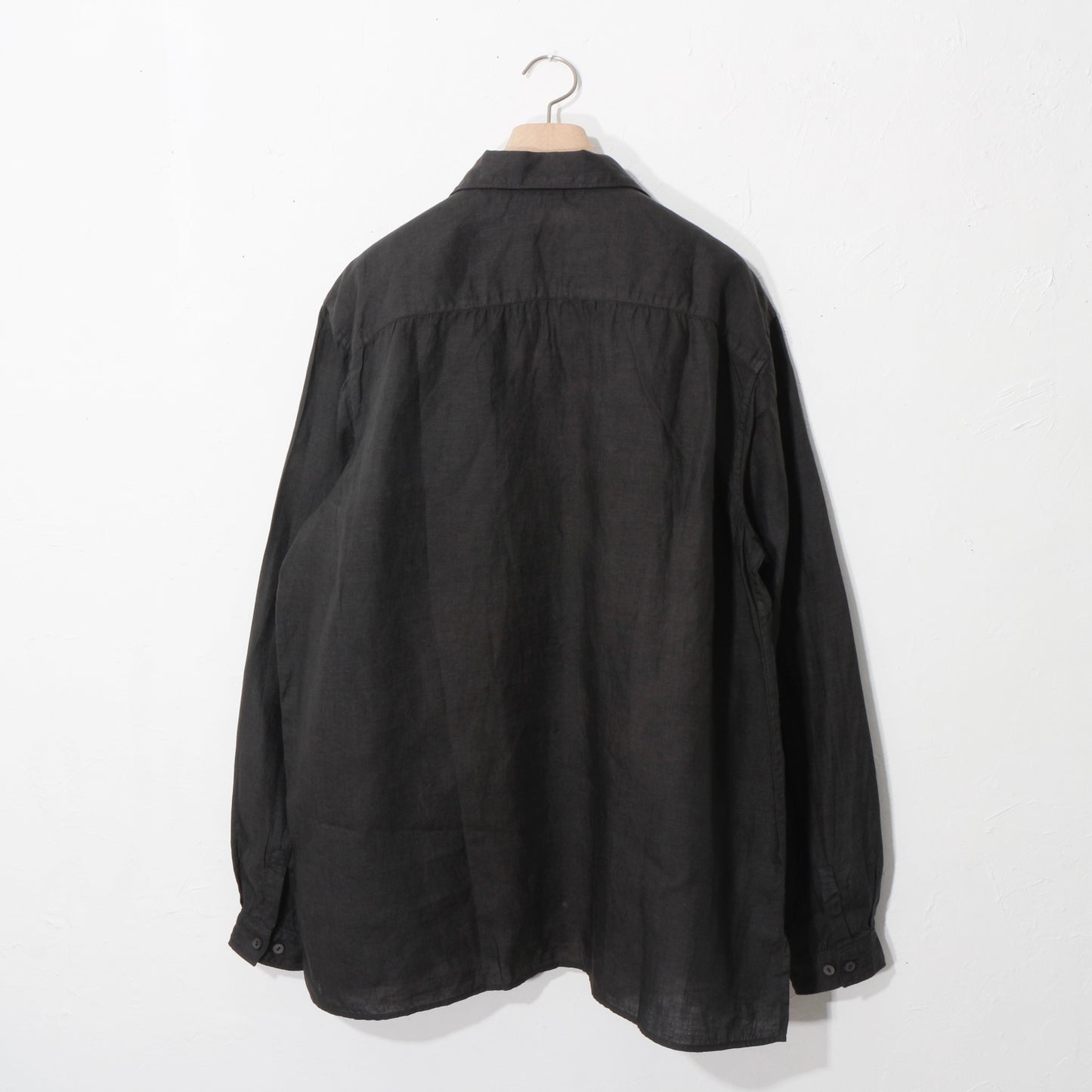 大麻開襟シャツ / 草木濃染め/ 柿渋×墨